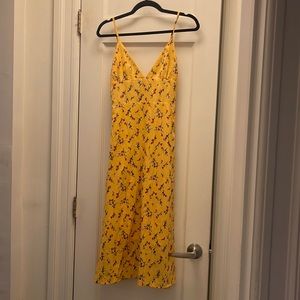Nightwalker Yellow Floral Midi Dress
